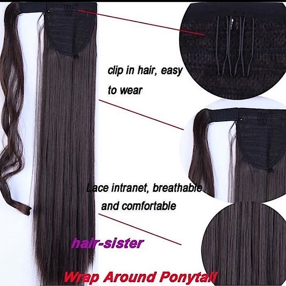 22” inch Straight Hair Ponytail Extension #2 - Picture 3 of 7